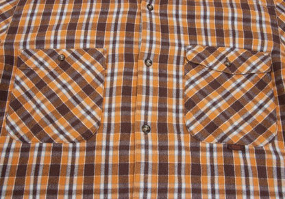 PAPAS&SONS Cotton Check BD Flannel Shirt Orange Bdx Size 48M
