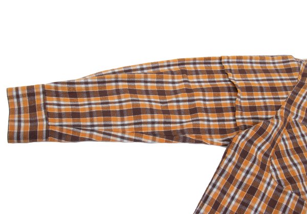 PAPAS&SONS Cotton Check BD Flannel Shirt Orange Bdx Size 48M