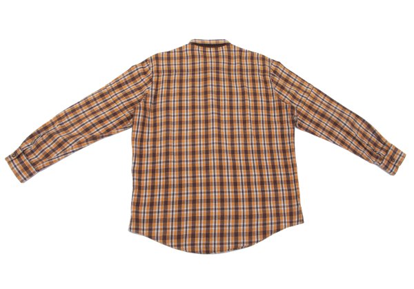 PAPAS&SONS Cotton Check BD Flannel Shirt Orange Bdx Size 48M