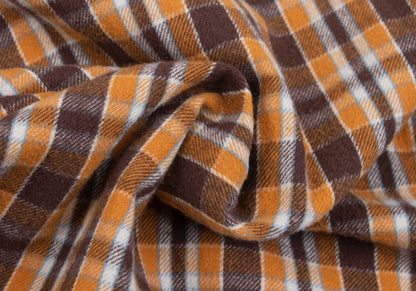 PAPAS&SONS Cotton Check BD Flannel Shirt Orange Bdx Size 48M