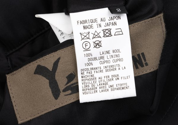 Y's BANG ON! Wool Tropical 2-Button Jacket Black Size 2