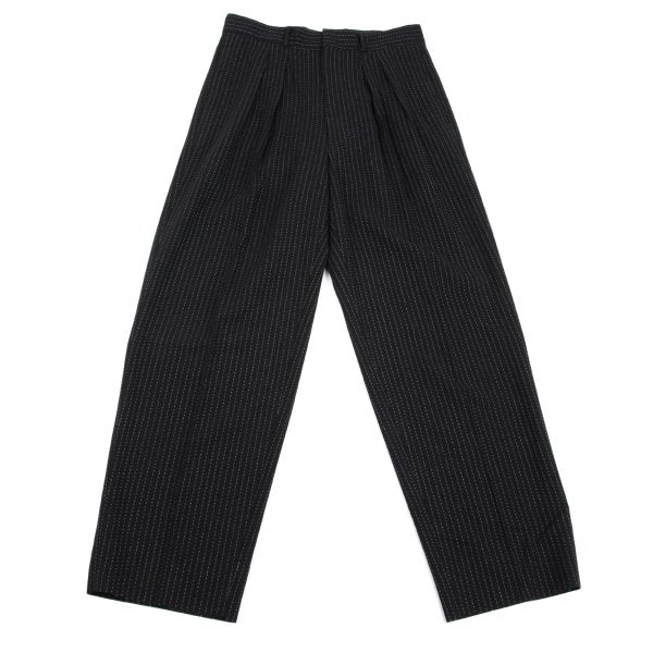 Jean Paul GAULTIER HOMME Wool Stitch Pants Black Size 48