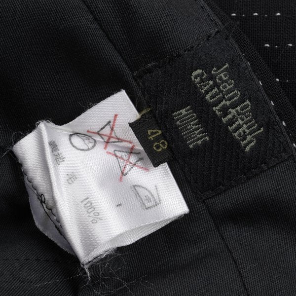 Jean Paul GAULTIER HOMME Wool Stitch Pants Black Size 48