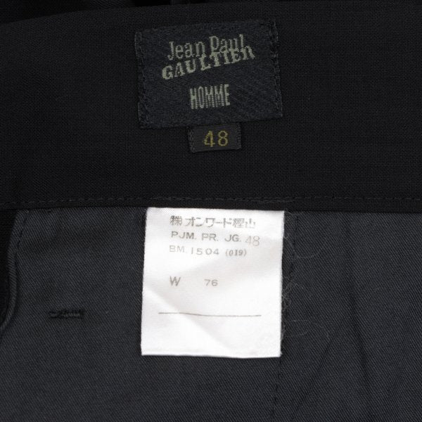 Jean Paul GAULTIER HOMME Summer Wool Pants Black Size 48