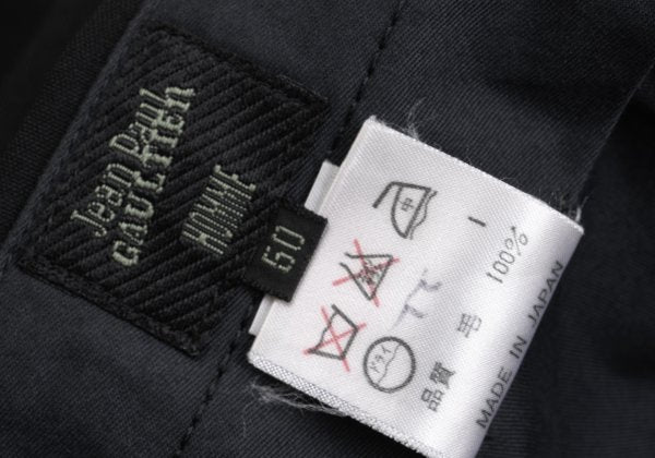 Jean Paul GAULTIER HOMME Wool Pleated Pants Black Size 50