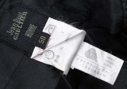 Jean Paul GAULTIER HOMME Wool Wide Pants Black Size 50