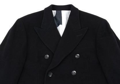 Jean Paul GAULTIER HOMME Black Graphic Melton Coat Size 48