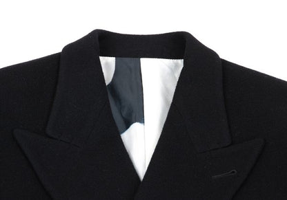 Jean Paul GAULTIER HOMME Black Graphic Melton Coat Size 48