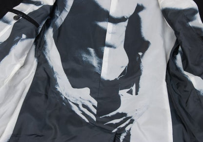 Jean Paul GAULTIER HOMME Black Graphic Melton Coat Size 48