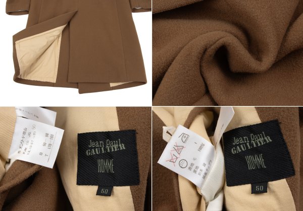 Jean Paul GAULTIER HOMME Wool Melton Pea Coat Camel Size 50