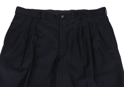 Papas GUABELLO SUPER130'S Wool Chalk Pants Navy Size 52LL