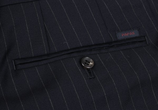Papas GUABELLO SUPER130'S Wool Chalk Pants Navy Size 52LL