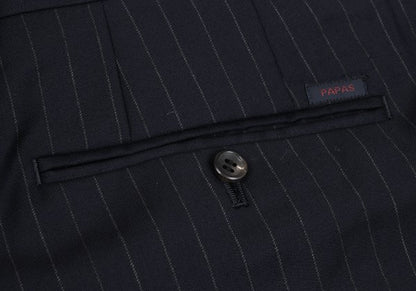 Papas GUABELLO SUPER130'S Wool Chalk Pants Navy Size 52LL
