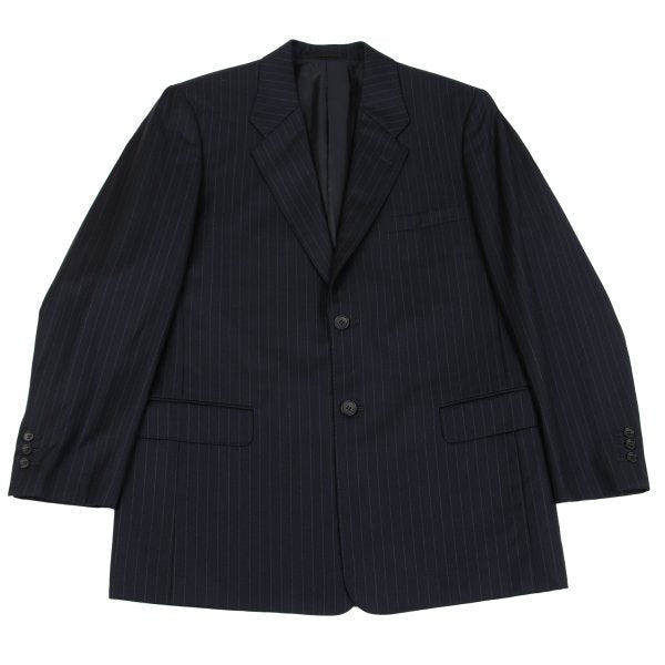 Papas GUABELLO SUPER130'S Wool Chalk Suit Navy Size 48M 52LL