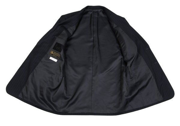 Papas GUABELLO SUPER130'S Wool Chalk Suit Navy Size 48M 52LL