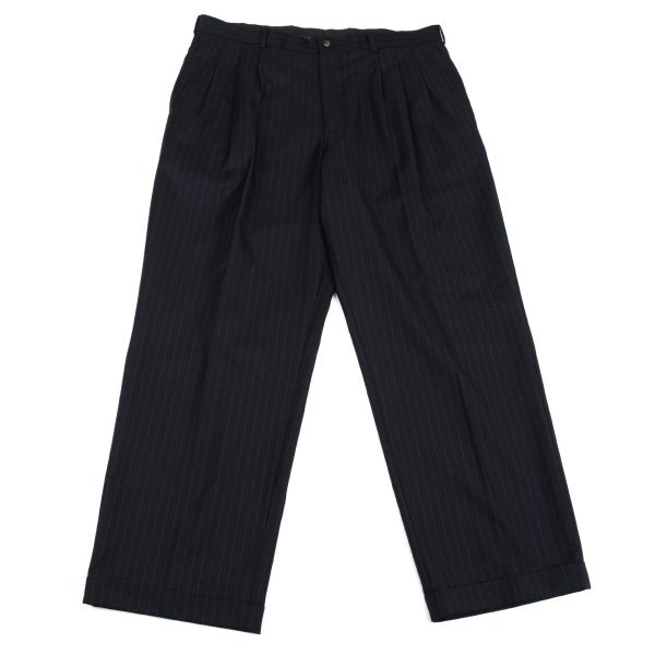 Papas GUABELLO SUPER130'S Wool Chalk Suit Navy Size 48M 52LL