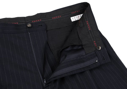 Papas GUABELLO SUPER130'S Wool Chalk Suit Navy Size 48M 52LL