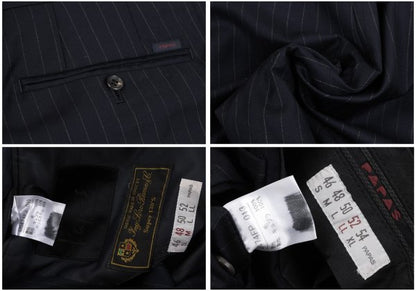 Papas GUABELLO SUPER130'S Wool Chalk Suit Navy Size 48M 52LL
