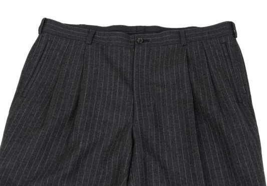 Papas Martin Sons Wool Cashmere Stripe Pants Gray Size 52LL