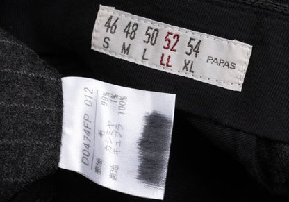 Papas Martin Sons Wool Cashmere Stripe Pants Gray Size 52LL