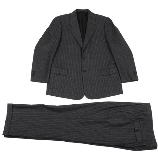 Papas Martin Sons Wool Cashmere Stripe Suit Gray Size 48M 52LL