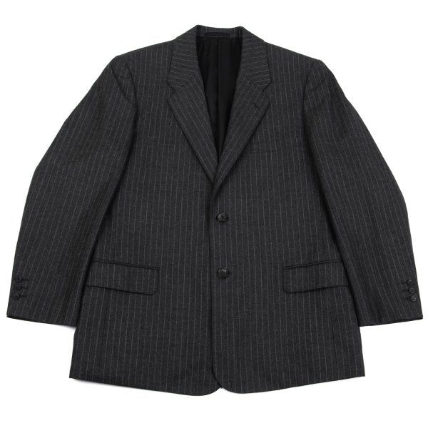 Papas Martin Sons Wool Cashmere Stripe Suit Gray Size 48M 52LL