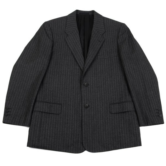 Papas Martin Sons Wool Cashmere Stripe Suit Gray Size 48M 52LL