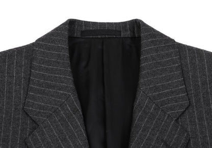 Papas Martin Sons Wool Cashmere Stripe Suit Gray Size 48M 52LL