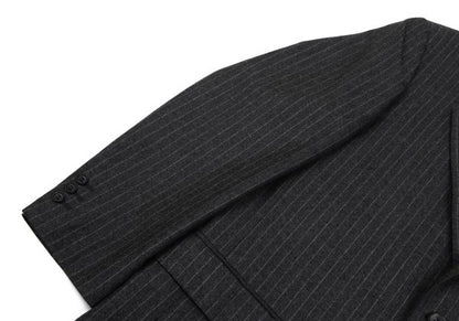 Papas Martin Sons Wool Cashmere Stripe Suit Gray Size 48M 52LL