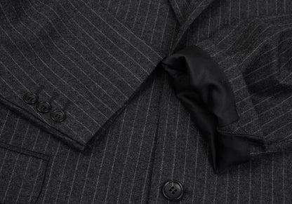 Papas Martin Sons Wool Cashmere Stripe Suit Gray Size 48M 52LL