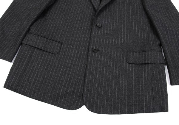 Papas Martin Sons Wool Cashmere Stripe Suit Gray Size 48M 52LL