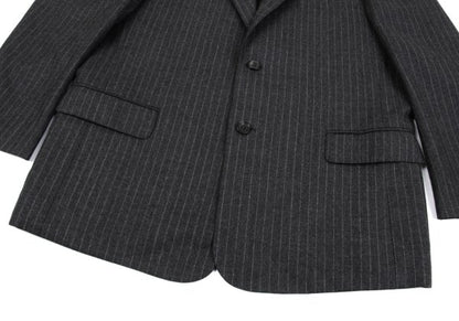 Papas Martin Sons Wool Cashmere Stripe Suit Gray Size 48M 52LL