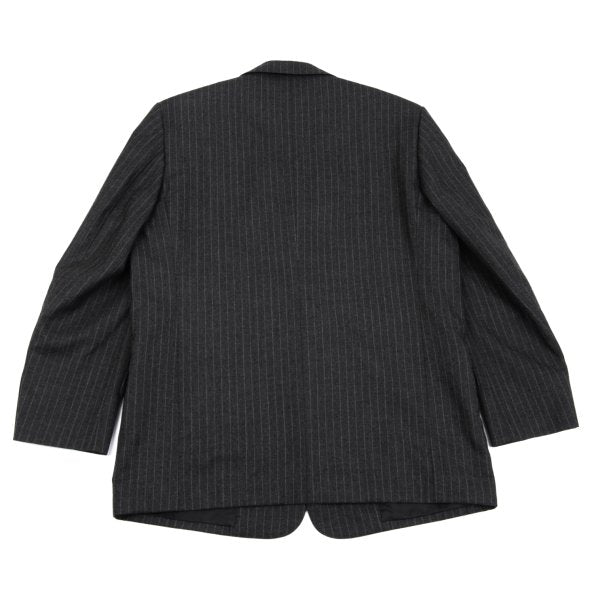 Papas Martin Sons Wool Cashmere Stripe Suit Gray Size 48M 52LL