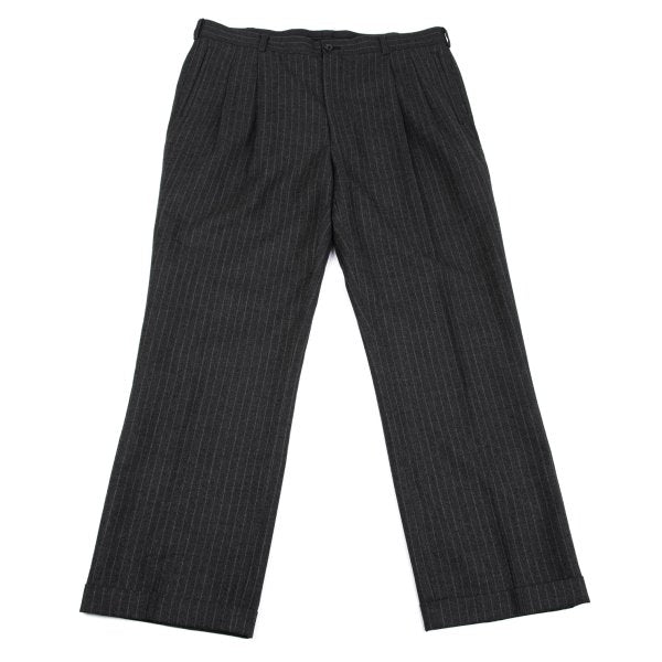 Papas Martin Sons Wool Cashmere Stripe Suit Gray Size 48M 52LL