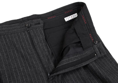 Papas Martin Sons Wool Cashmere Stripe Suit Gray Size 48M 52LL