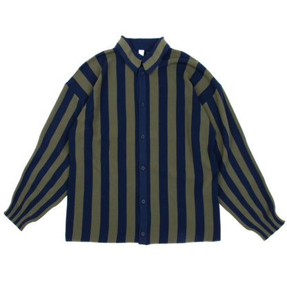 CFCL 24AW Poly Stripe Knit Shirt Navy Khaki Size 3