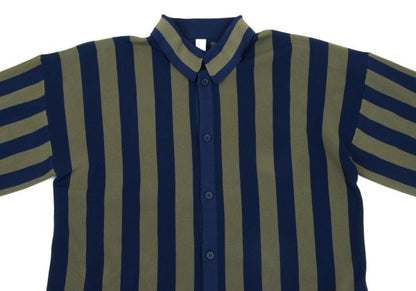 CFCL 24AW Poly Stripe Knit Shirt Navy Khaki Size 3