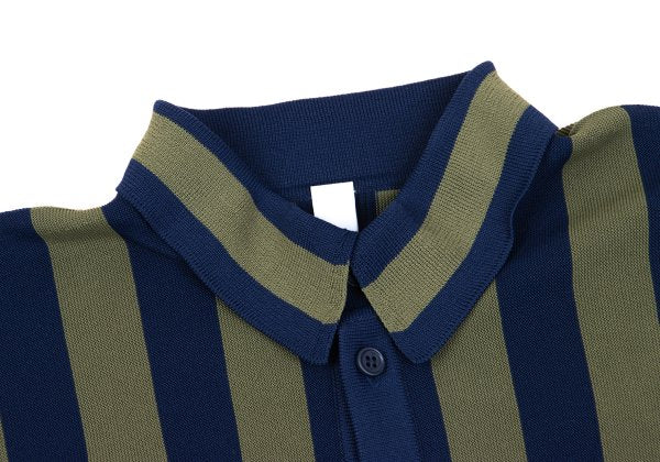 CFCL 24AW Poly Stripe Knit Shirt Navy Khaki Size 3