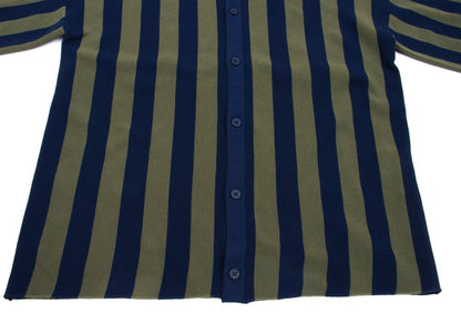 CFCL 24AW Poly Stripe Knit Shirt Navy Khaki Size 3