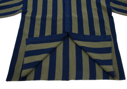 CFCL 24AW Poly Stripe Knit Shirt Navy Khaki Size 3