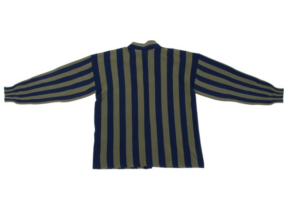 CFCL 24AW Poly Stripe Knit Shirt Navy Khaki Size 3