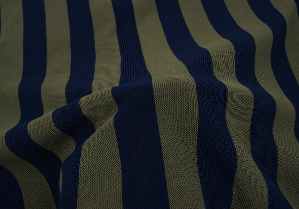 CFCL 24AW Poly Stripe Knit Shirt Navy Khaki Size 3