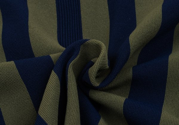CFCL 24AW Poly Stripe Knit Shirt Navy Khaki Size 3