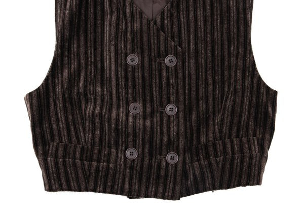 gigli Velour Stripe Double Vest Brown/Black Size 38M