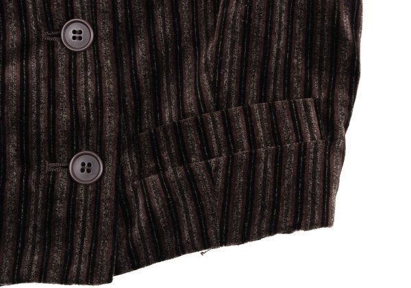 gigli Velour Stripe Double Vest Brown/Black Size 38M