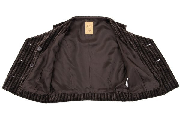 gigli Velour Stripe Double Vest Brown/Black Size 38M