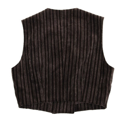gigli Velour Stripe Double Vest Brown/Black Size 38M