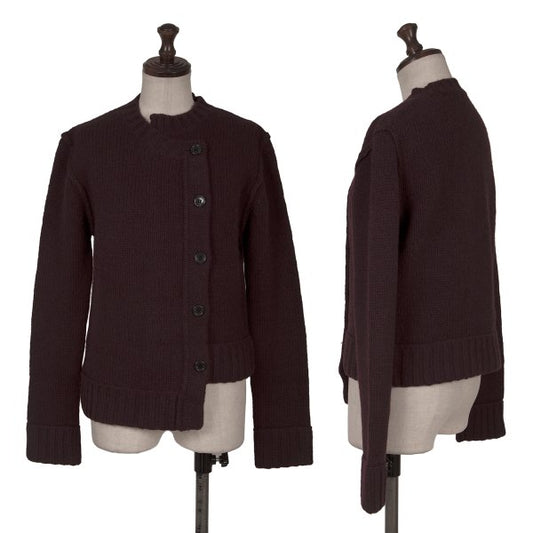 Atsuro Tayama A/T Wool Asymmetric Front Cardigan Red Size M