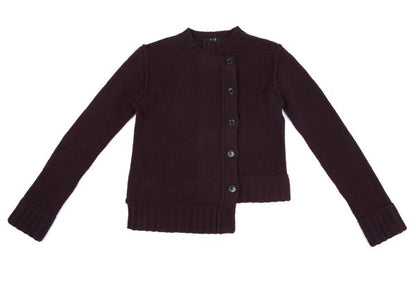 Atsuro Tayama A/T Wool Asymmetric Front Cardigan Red Size M