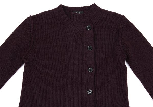 Atsuro Tayama A/T Wool Asymmetric Front Cardigan Red Size M